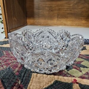 Elegant  Vintage Crystal Cut Glass Bowl